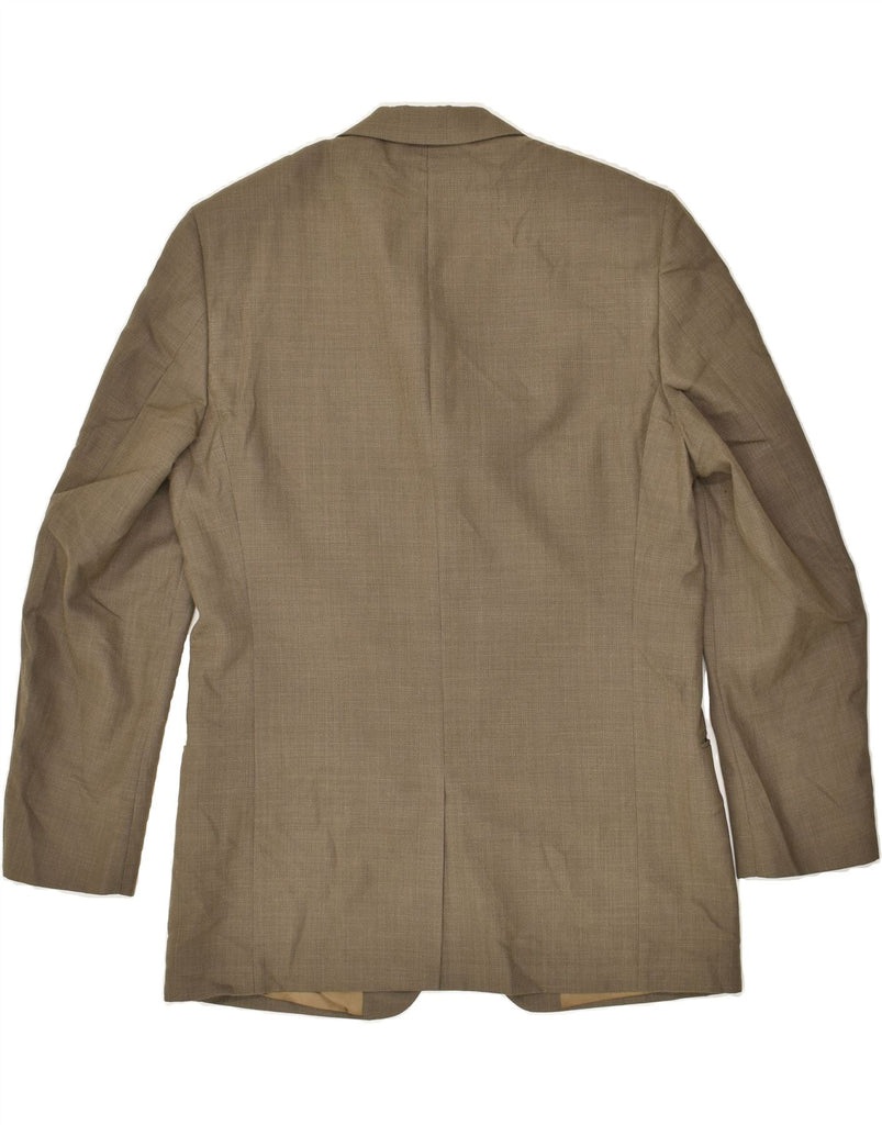 MASSIMO DUTTI Mens 3 Button Blazer Jacket UK 42 XL Khaki Wool | Vintage Massimo Dutti | Thrift | Second-Hand Massimo Dutti | Used Clothing | Messina Hembry 