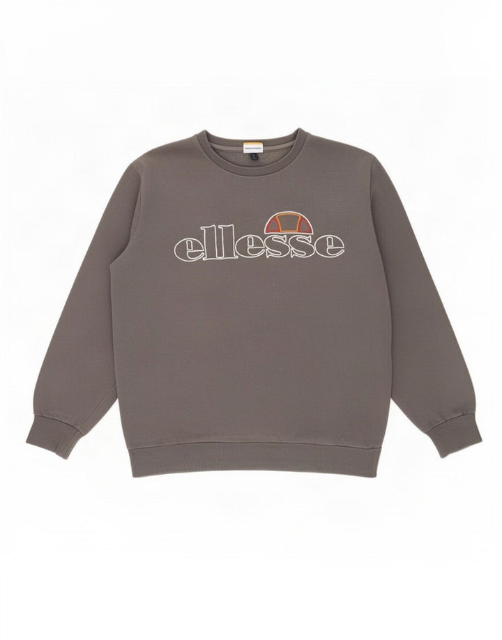 Ellesse Mens Graphic Sweatshirt Jumper Large Grey Cotton