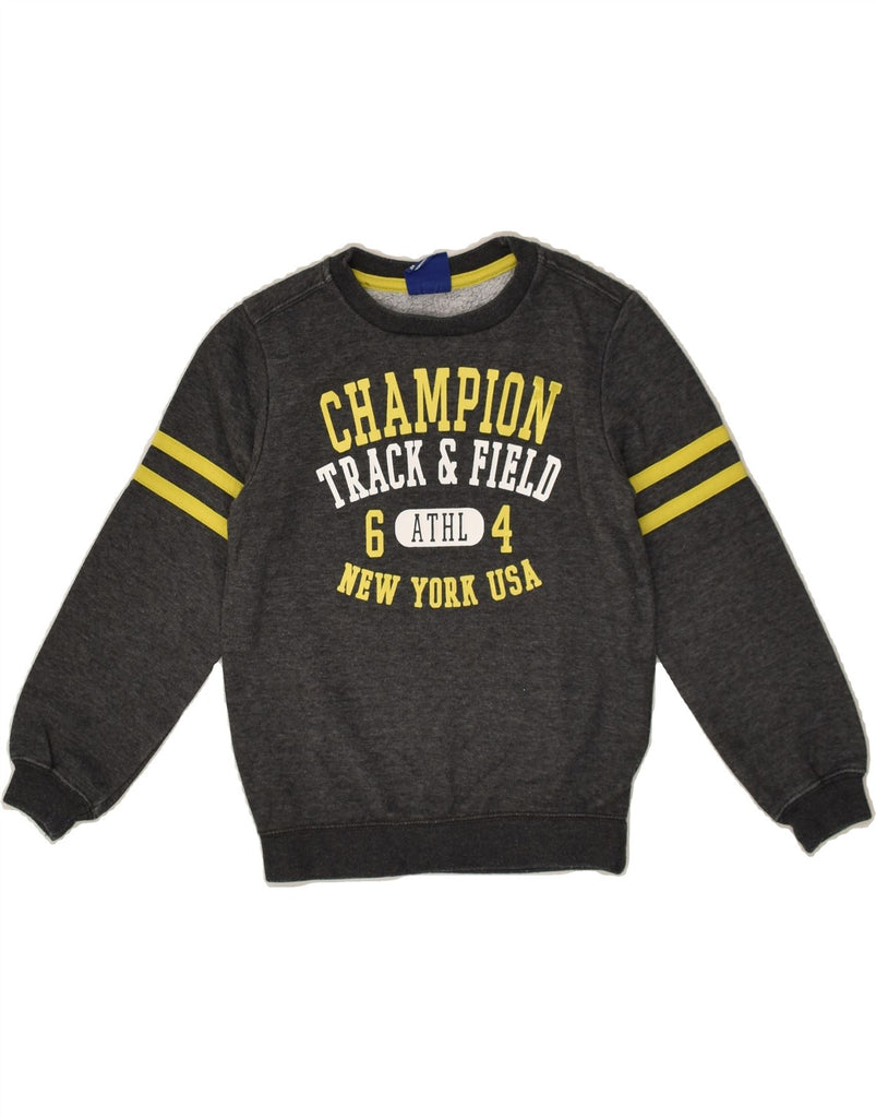 CHAMPION Boys Graphic Sweatshirt Jumper 5-6 Years XS  Grey Cotton | Vintage Champion | Thrift | Second-Hand Champion | Used Clothing | Messina Hembry 