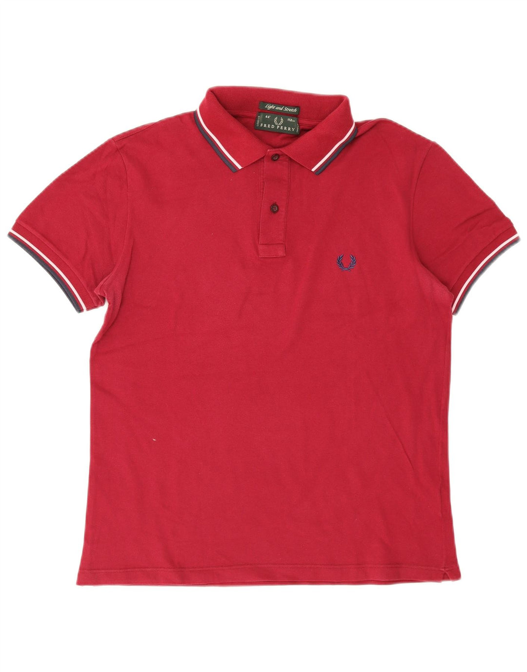 Fred Perry Mens Polo Shirt Medium Burgundy Striped Cotton