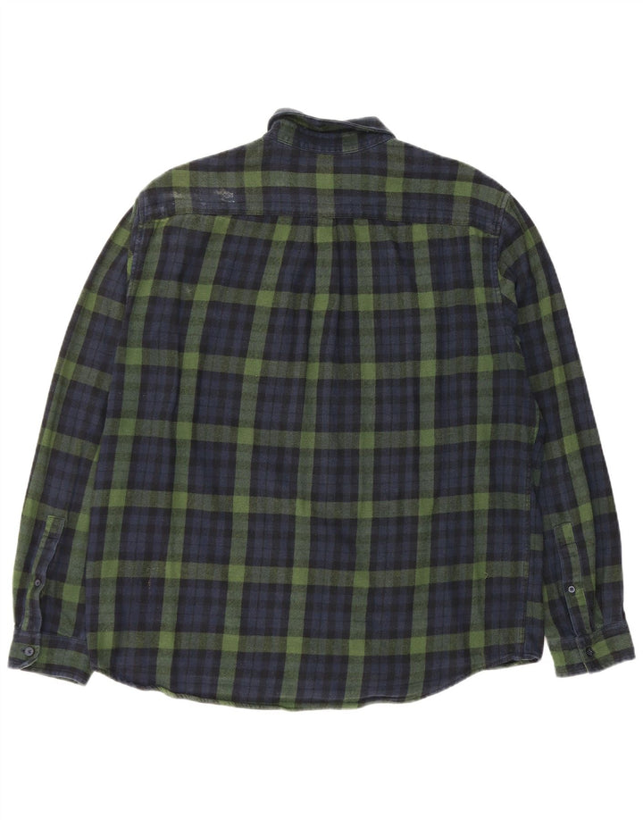 Jack Wills Mens Classic Fit Flannel Shirt Large Navy Blue Check Cotton