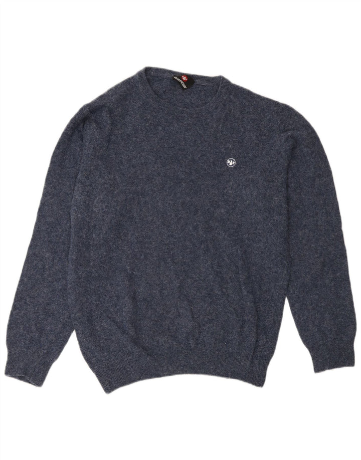 Murphy & Nye Mens Crew Neck Jumper Sweater Medium Navy Blue Flecked Wool