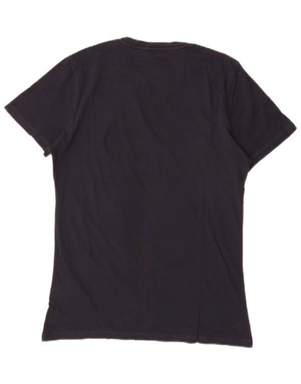 Guess By Marciano Womens Slim Fit Graphic T-Shirt Top UK 14 Large Navy Blue