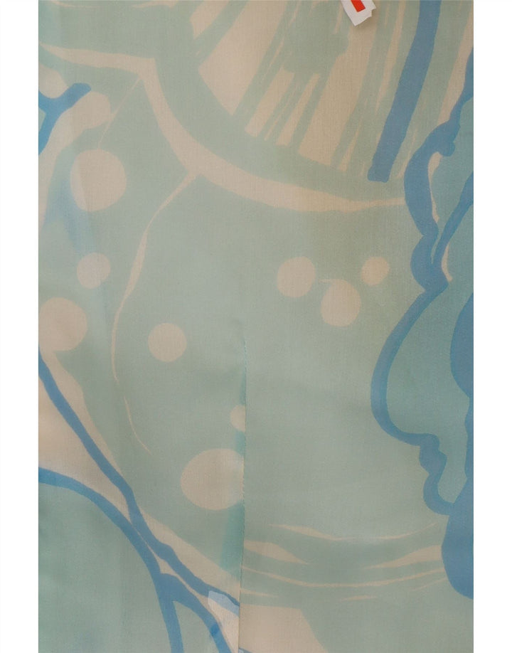 Vintage Womens Long Sleeve Maxi Dress UK 12 Medium Blue Floral