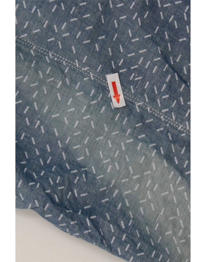 G-Star Mens Shirt XL Blue Spotted Linen