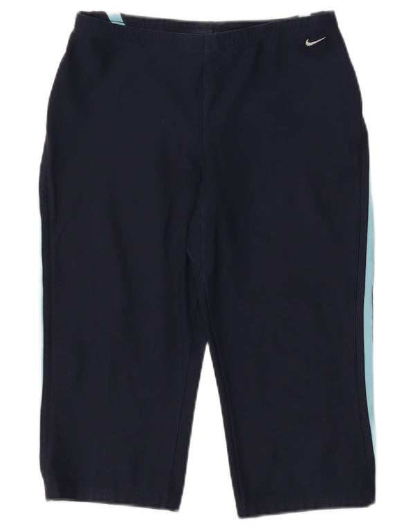 Nike Womens Dri Fit Sport Shorts UK 10/12 Medium Navy Blue Colourblock