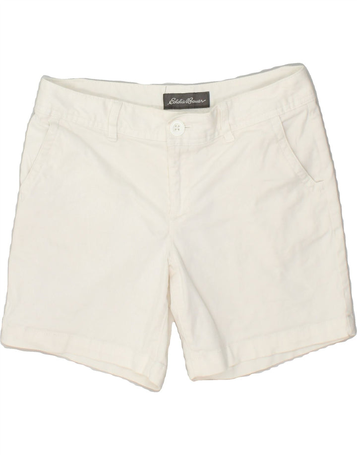 EDDIE BAUER Womens Chino Shorts US 2 XS W28 White Cotton | Vintage Eddie Bauer | Thrift | Second-Hand Eddie Bauer | Used Clothing | Messina Hembry 