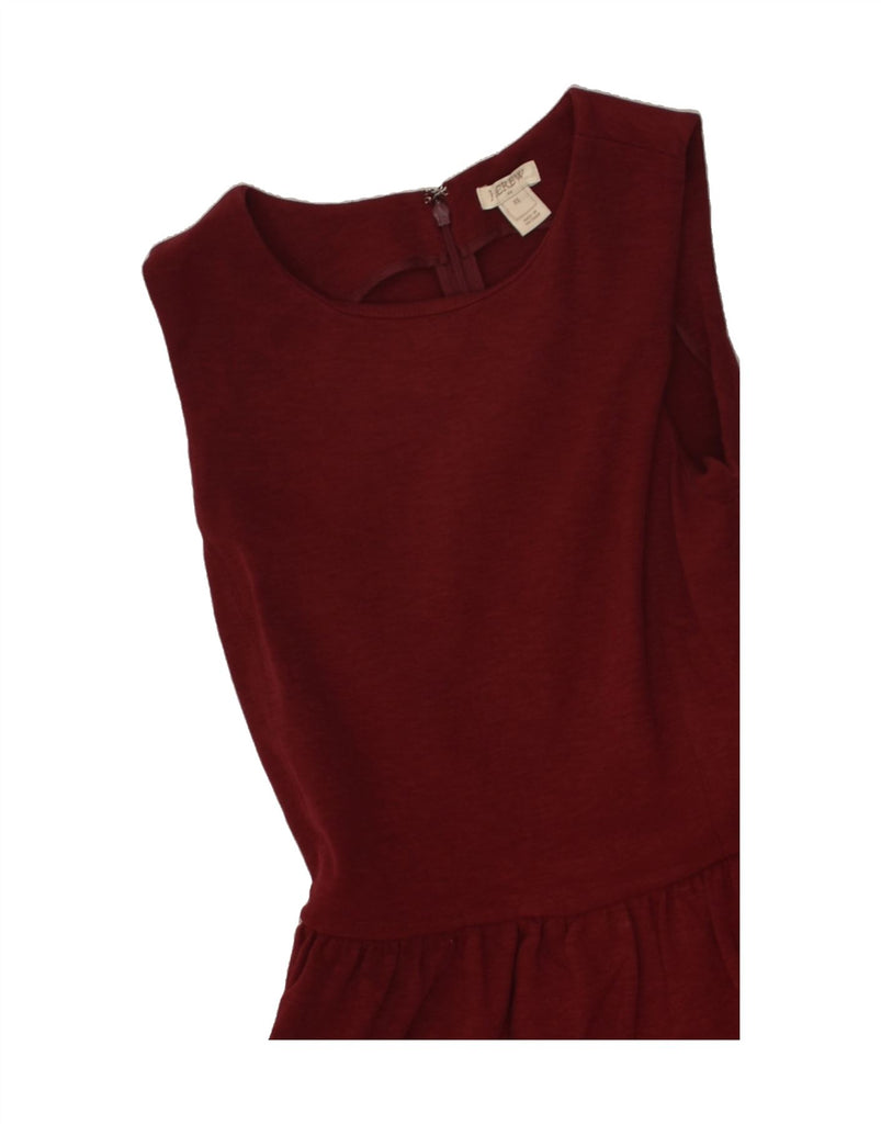 J. CREW Womens Sleeveless A-Line Dress UK 6 XS Burgundy Cotton | Vintage J. Crew | Thrift | Second-Hand J. Crew | Used Clothing | Messina Hembry 