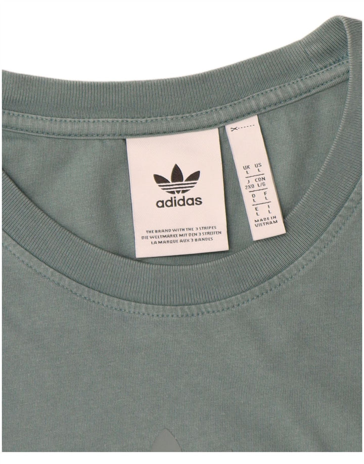 Adidas Mens T-Shirt Top Large Blue Cotton