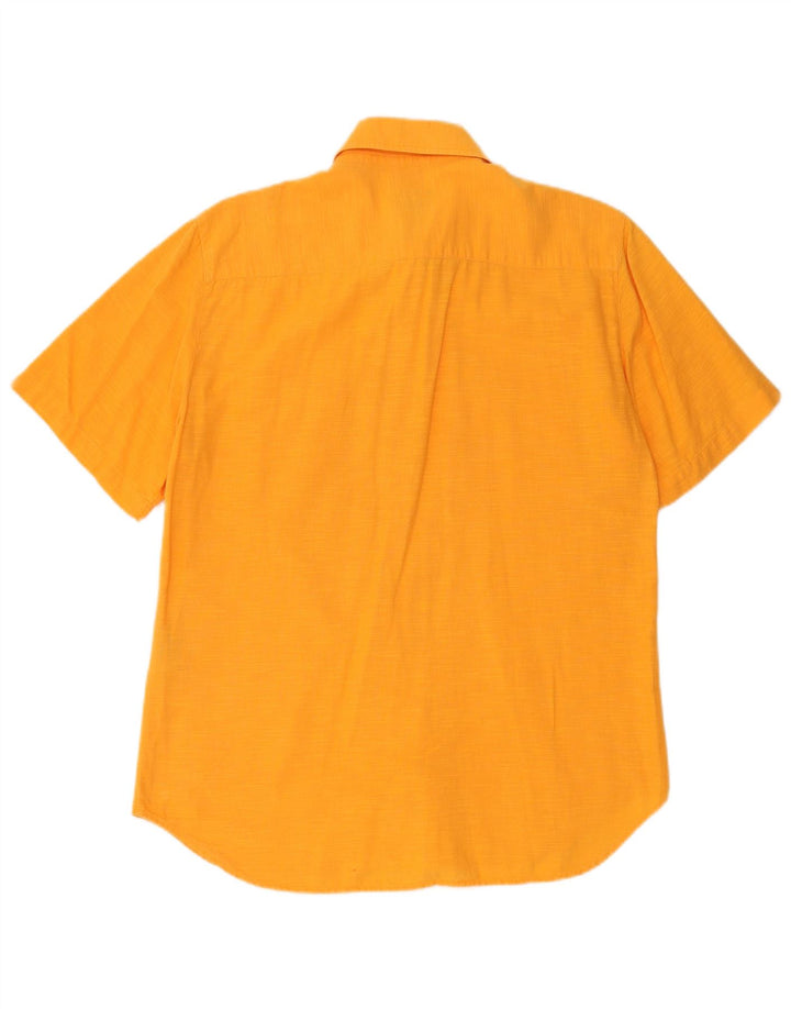 Carrera Mens Short Sleeve Shirt Large Orange Flecked Cotton