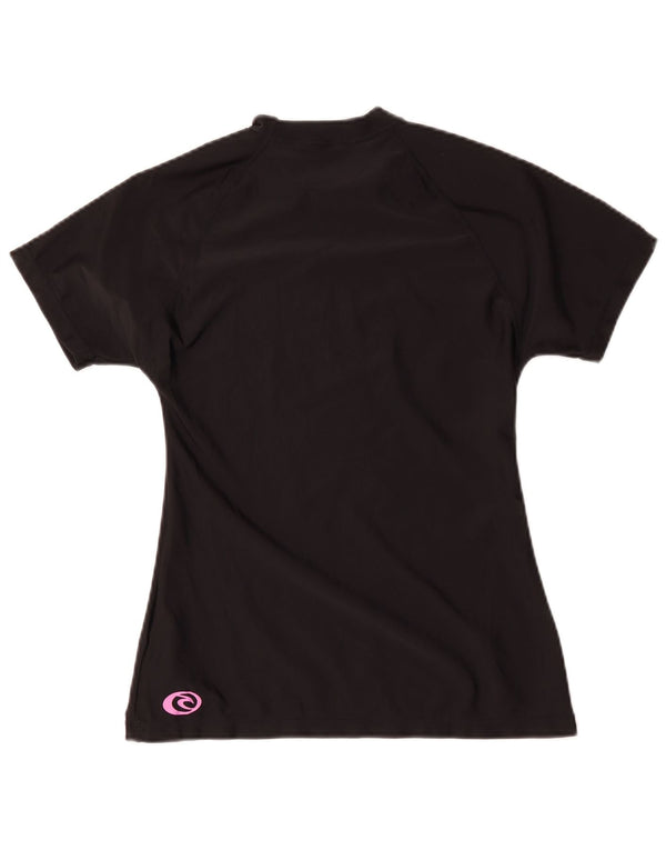 Rip Curl Womens Graphic T-Shirt Top US 12 Large Black Polyamide