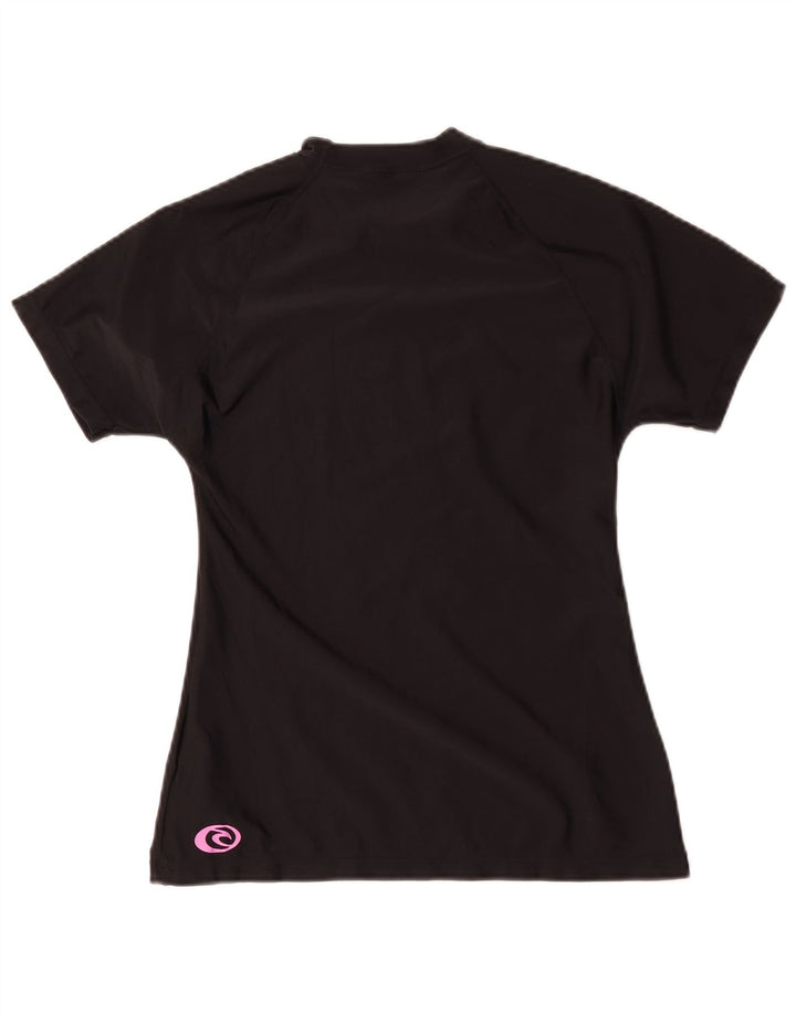 Rip Curl Womens Graphic T-Shirt Top US 12 Large Black Polyamide