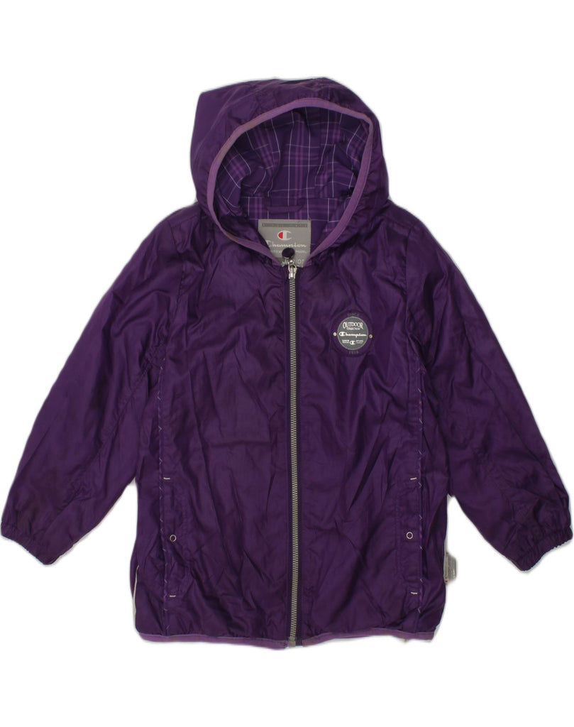 CHAMPION Girls Hooded Rain Jacket 2-3 Years XL Purple Polyester | Vintage Champion | Thrift | Second-Hand Champion | Used Clothing | Messina Hembry 