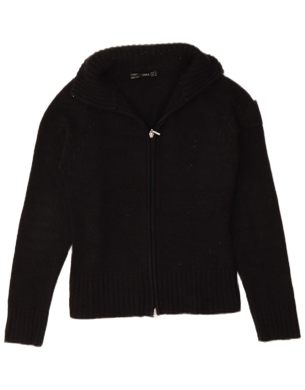 Zara Womens Cardigan Sweater UK 12 Medium Navy Blue Acrylic