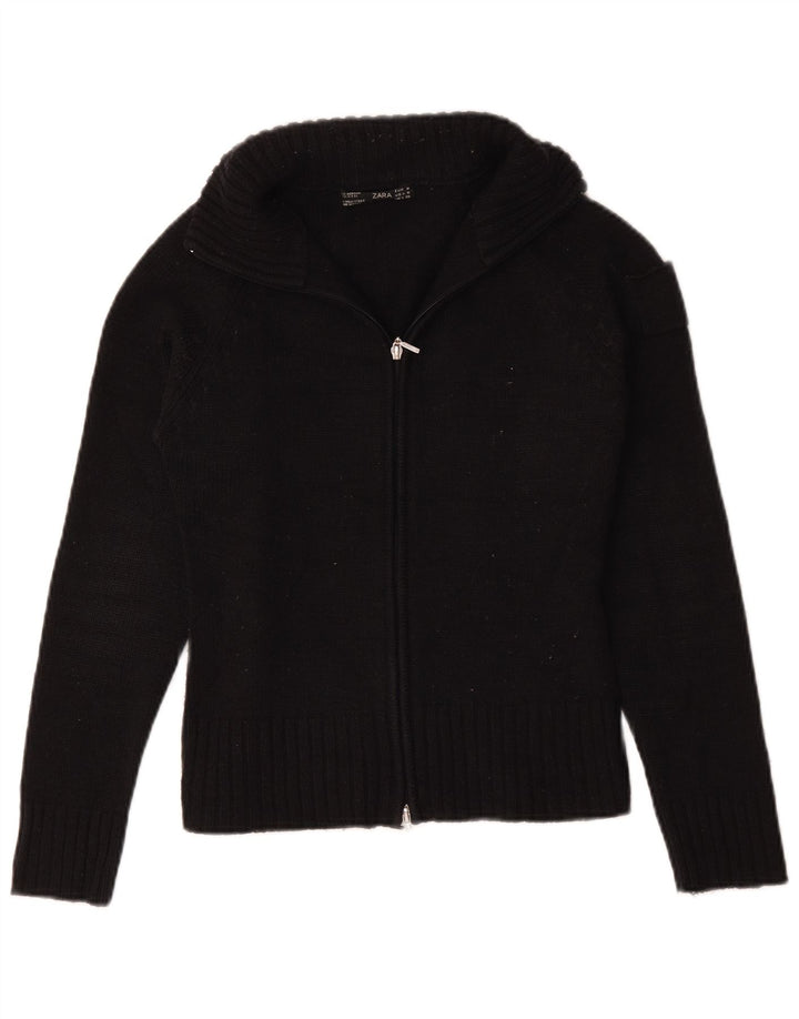 Zara Womens Cardigan Sweater UK 12 Medium Navy Blue Acrylic
