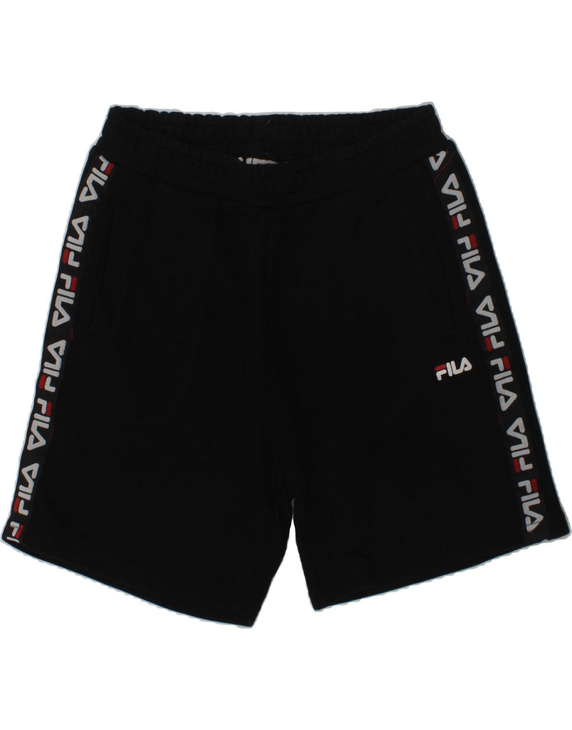 FILA Boys Graphic Sport Shorts 11-12 Years Black Cotton | Vintage Fila | Thrift | Second-Hand Fila | Used Clothing | Messina Hembry 