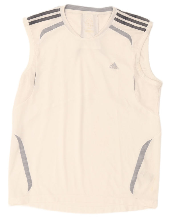 Adidas Mens Climalite Vest Top Large White Colourblock Polyester