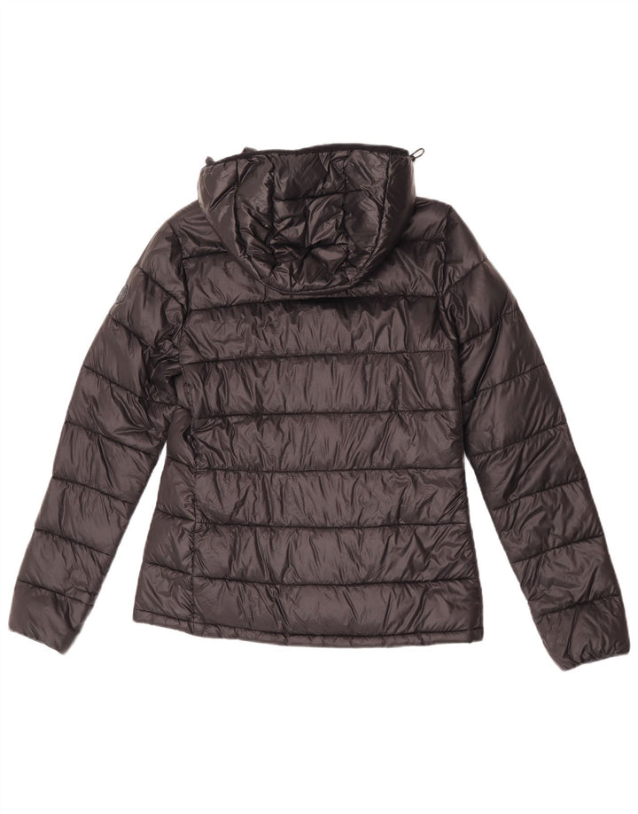 Best Company Womens Hooded Padded Jacket UK 12 Medium Black Nylon