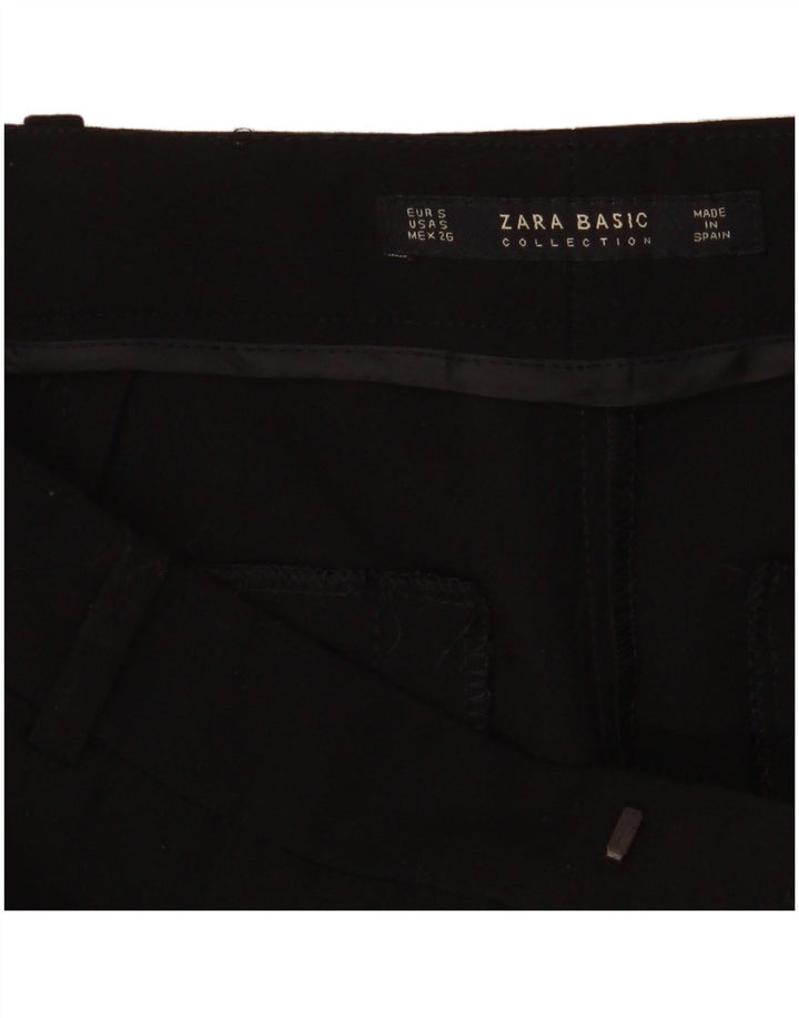 ZARA Womens Slim Chino Trousers Small Black Colourblock