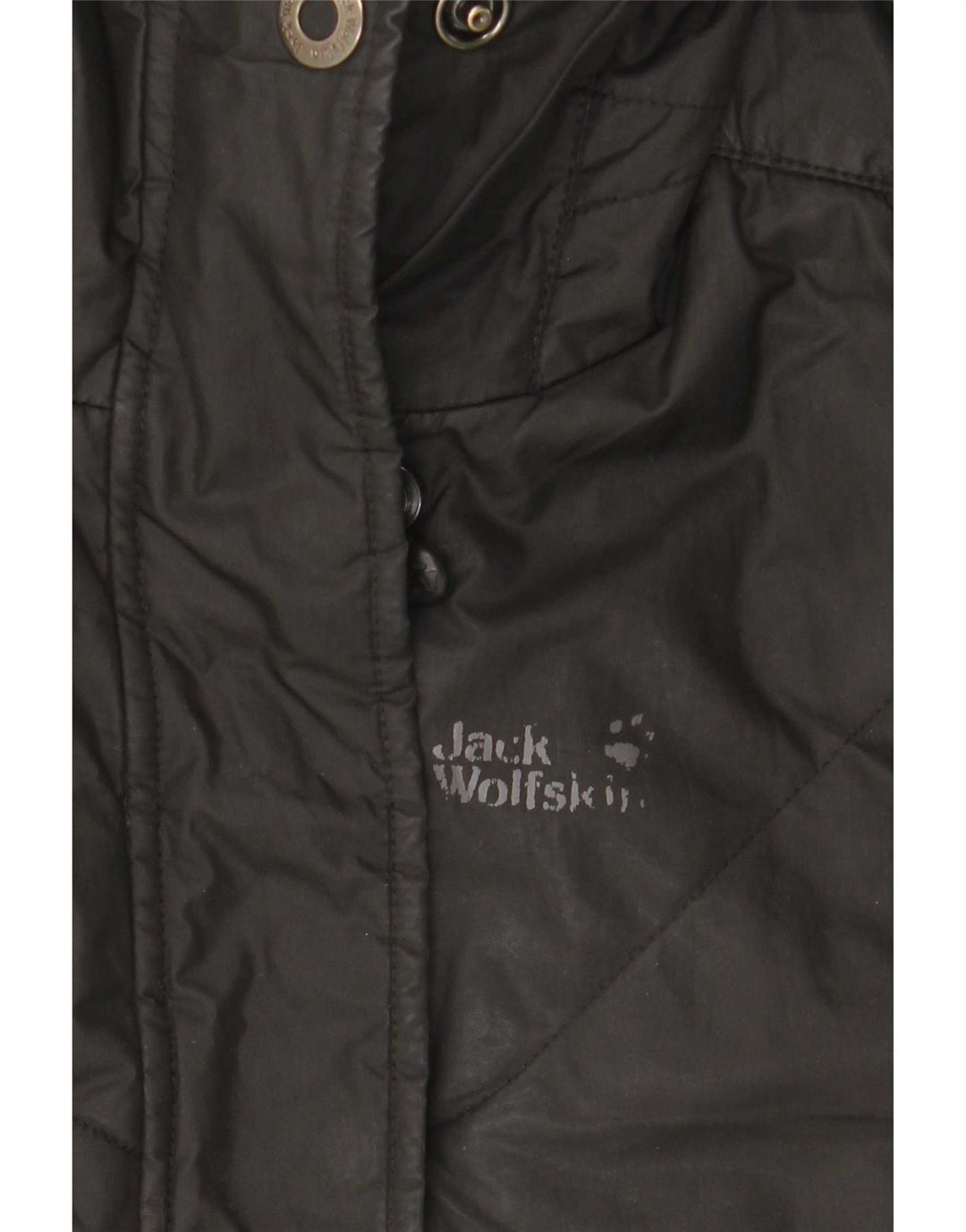 Jack Wolfskin Womens Hooded Padded Coat UK 10 Small Black Polyester
