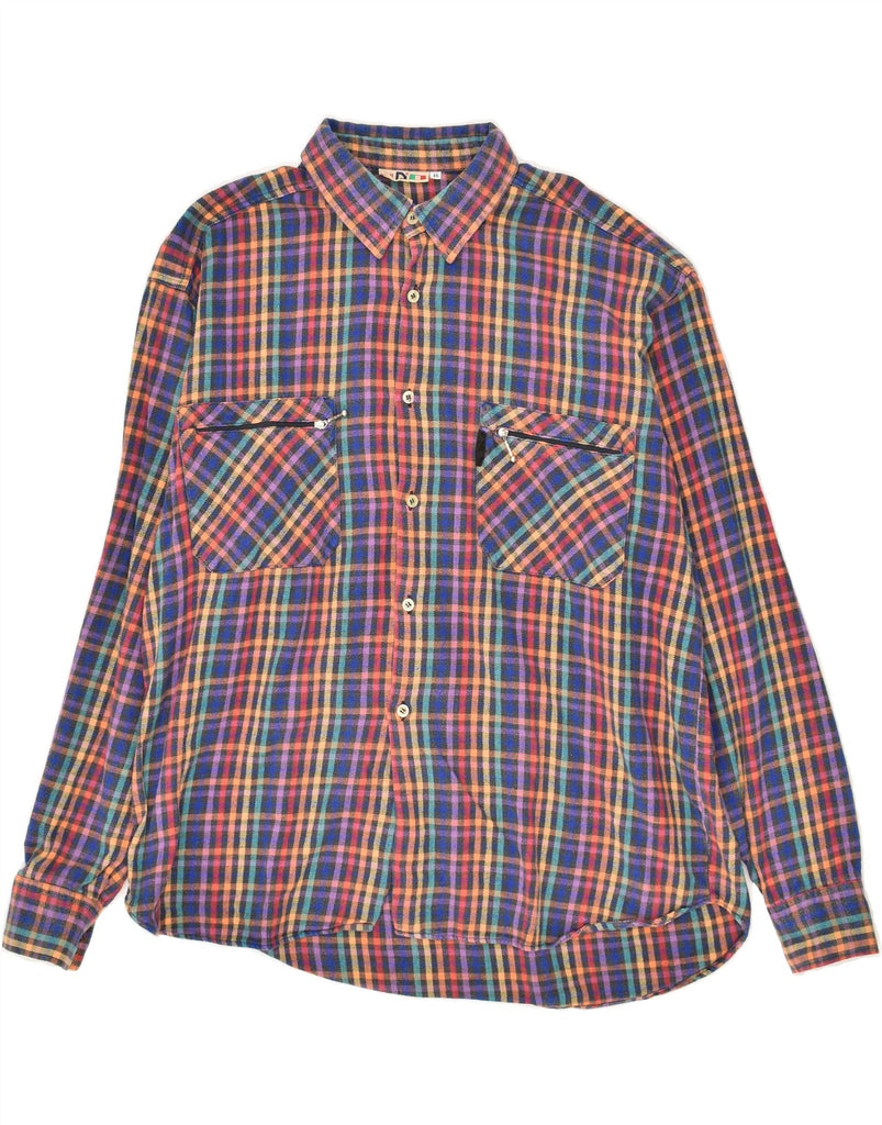 FILA Mens Flannel Shirt Size 46 2XL Multicoloured Check Cotton | Vintage Fila | Thrift | Second-Hand Fila | Used Clothing | Messina Hembry 