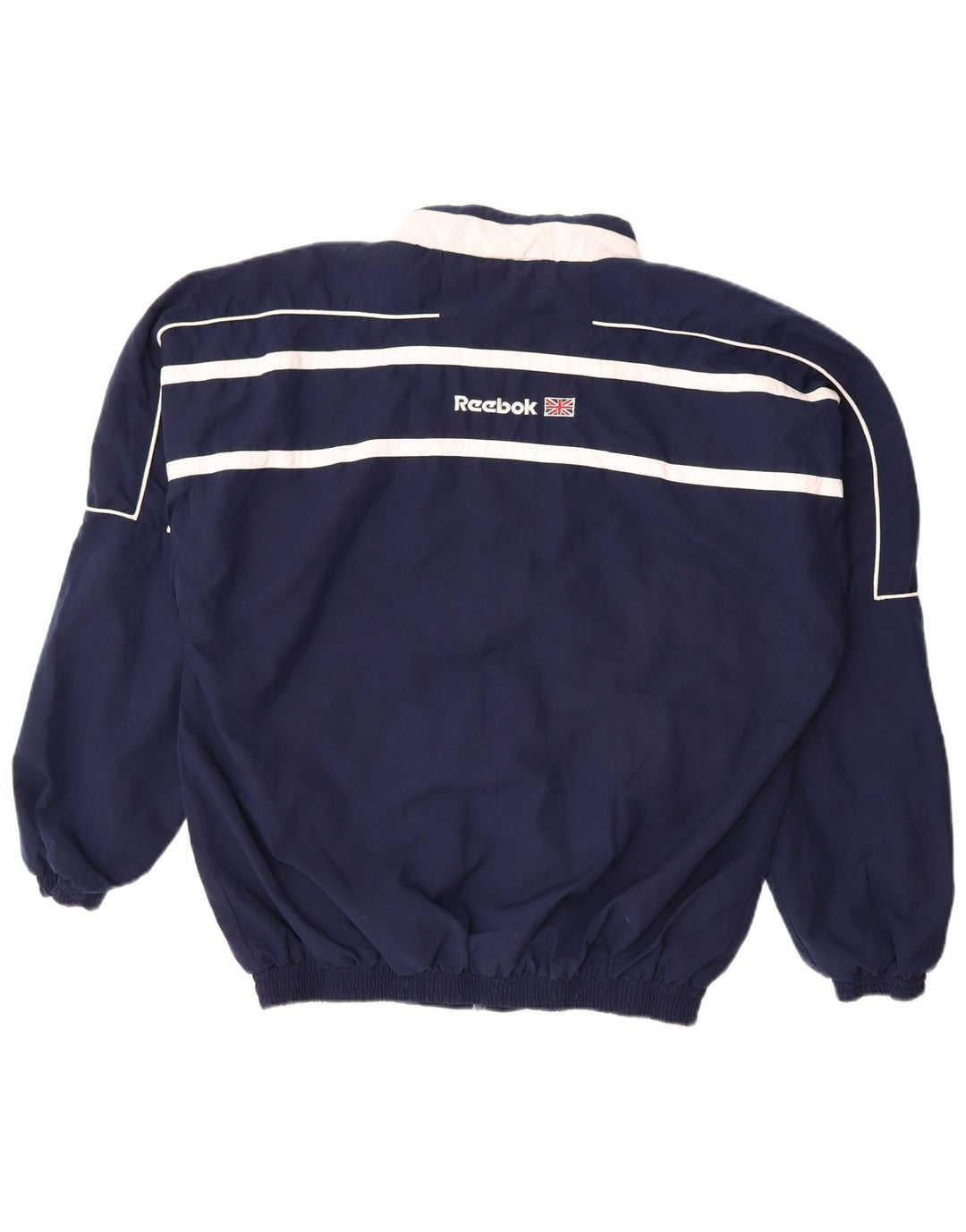 Reebok Mens Graphic Tracksuit Top Jacket Large Navy Blue Colourblock