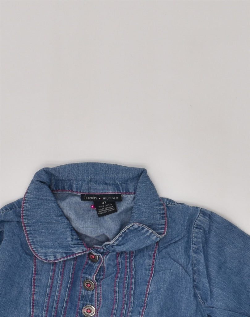 TOMMY HILFIGER Girls Denim Shirt 2-3 Years Blue Cotton | Vintage Tommy Hilfiger | Thrift | Second-Hand Tommy Hilfiger | Used Clothing | Messina Hembry 