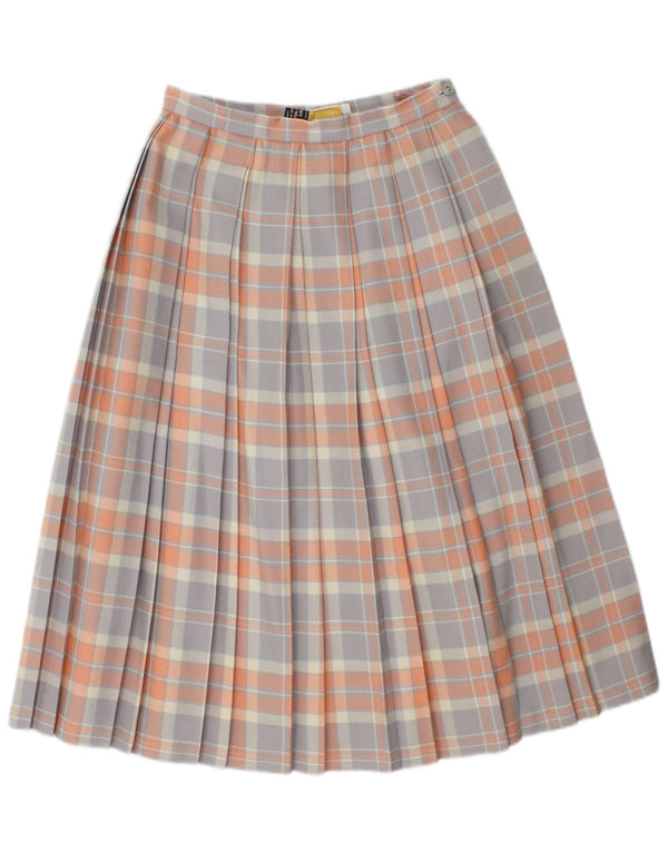 Vintage Womens Knife Pleated Skirt UK 10 Small W26 Multicoloured New Wool