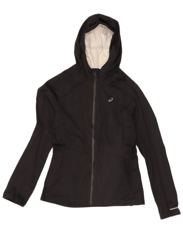 Asics Womens Hooded Tracksuit Top Jacket UK 10 Small Black