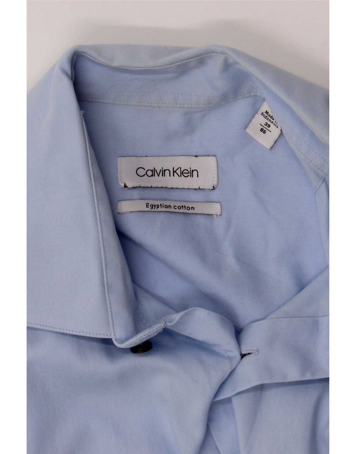 Calvin Klein Mens Shirt Size 39 Medium Blue Cotton