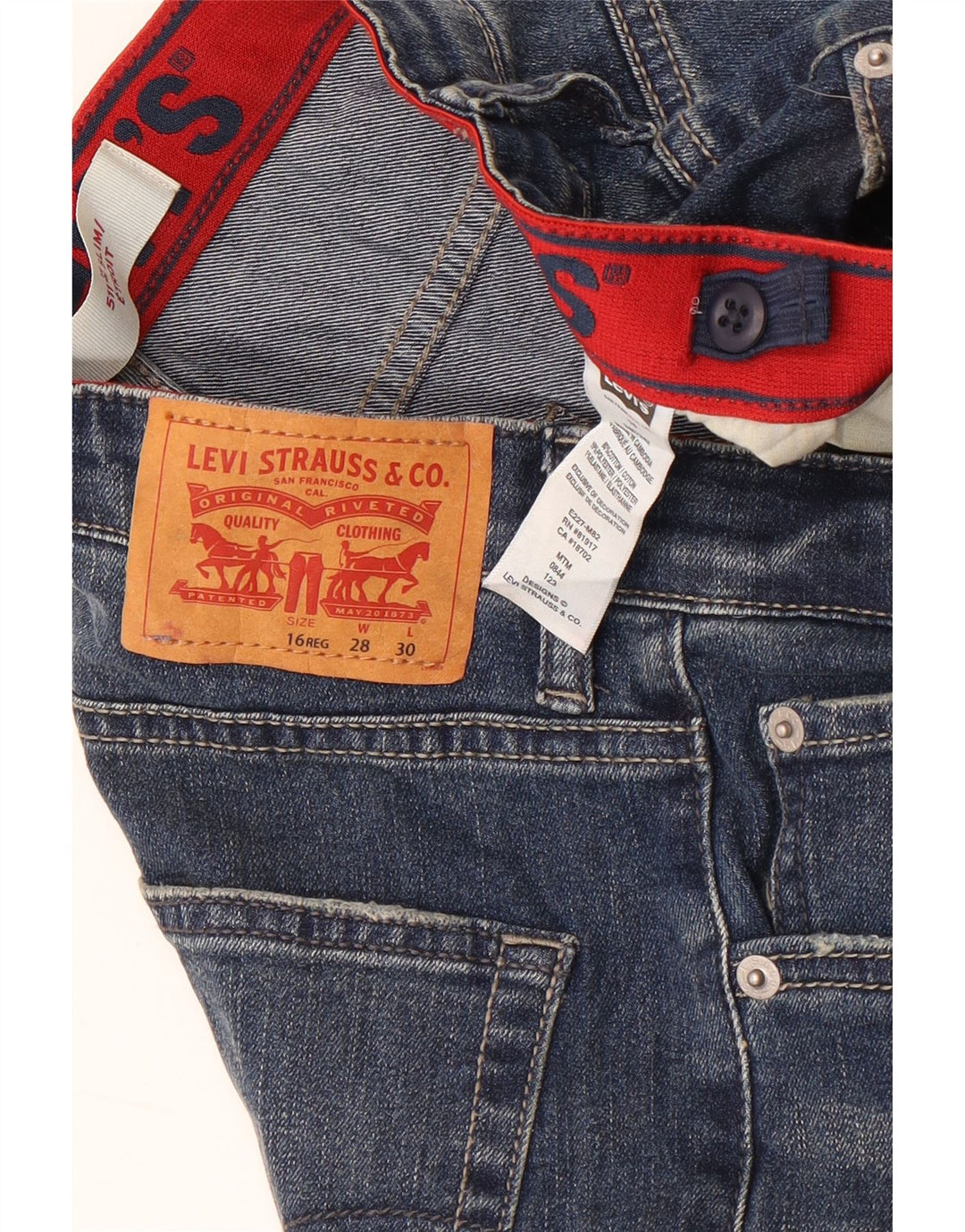 Levi's Boys 511 Slim Jeans 15-16 Years W28 L30 Blue Cotton