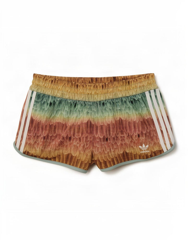 Adidas Womens Abstract Pattern Sport Shorts UK 10 Small Multicoloured