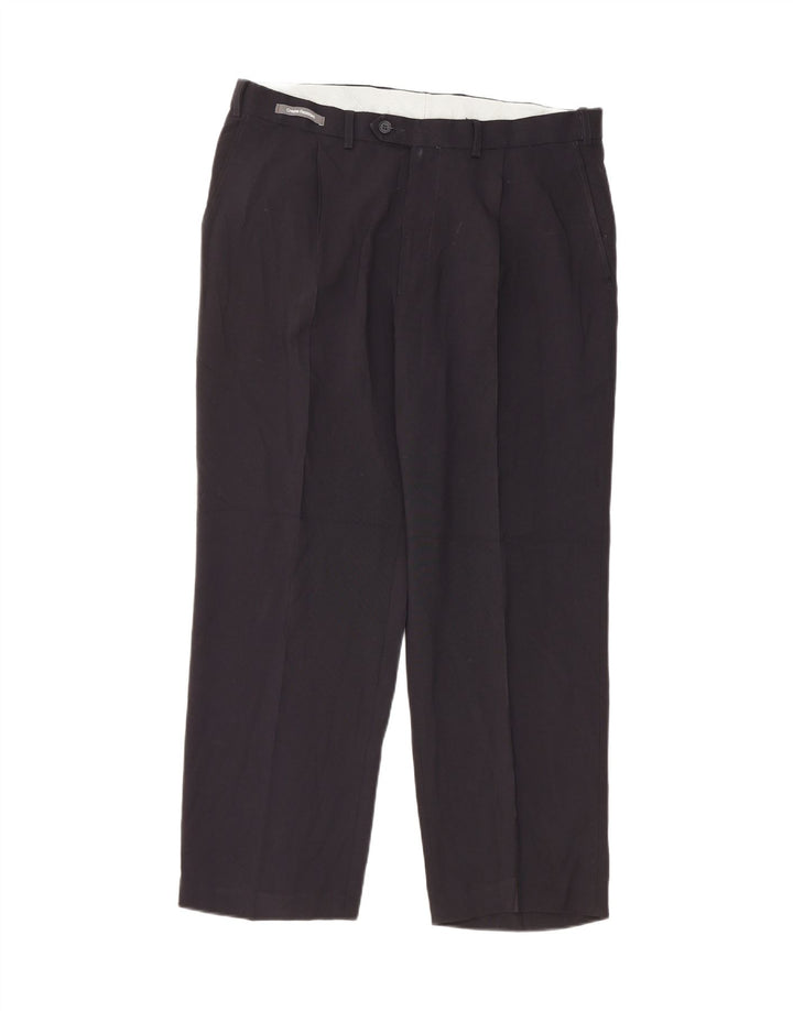 Marks & Spencer Mens Pegged Chino Trousers W36 L29 Navy Blue Classic