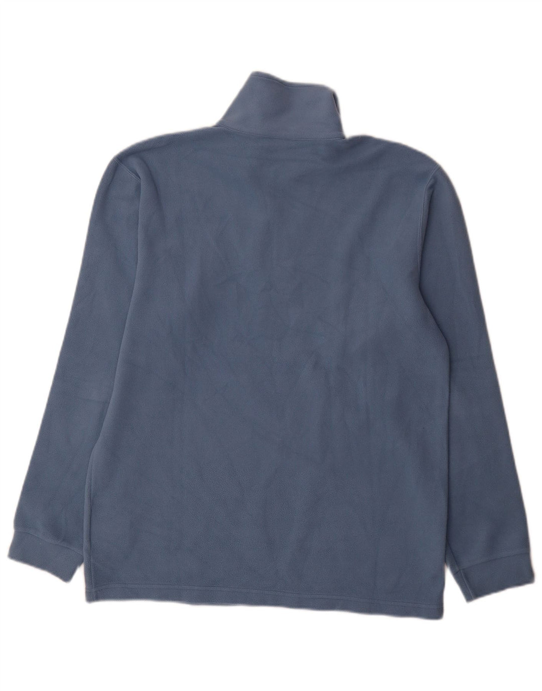 Champion Mens Zip Neck Fleece Jumper Large Blue Cotton