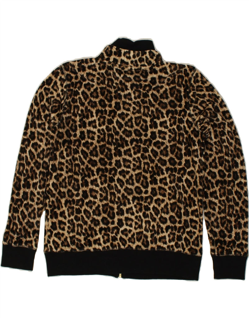 MICHAEL KORS Womens Tracksuit Top Jacket UK 14 Medium Brown Animal Print | Vintage Michael Kors | Thrift | Second-Hand Michael Kors | Used Clothing | Messina Hembry 
