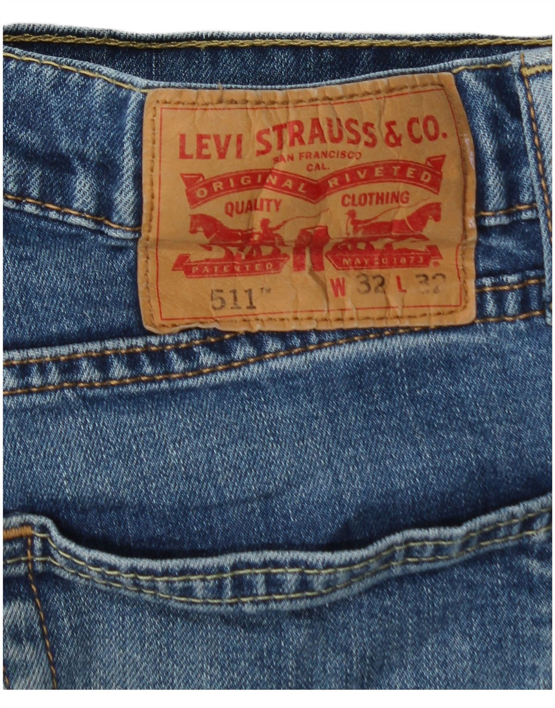 LEVI'S Mens 511 Acid Wash Slim Jeans W32 L32  Blue Cotton