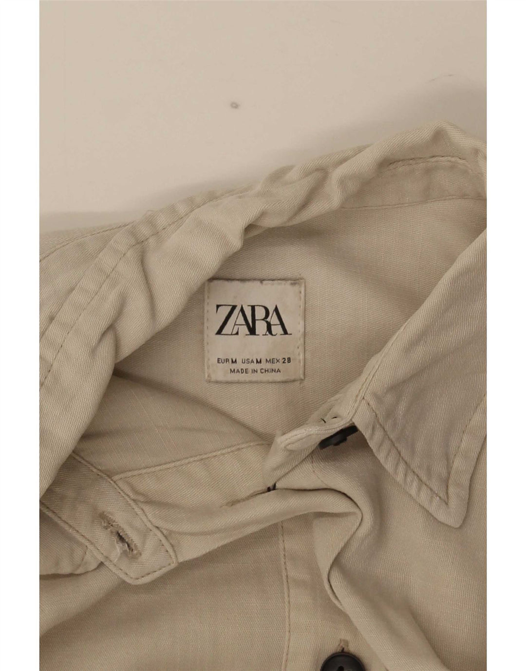 Zara Womens Oversized Shirt Dress UK 14 Medium Beige