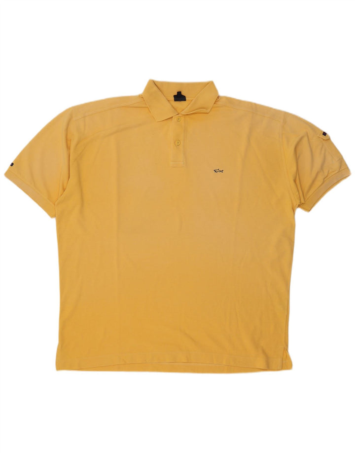PAUL & SHARK Mens Yachting Polo Shirt 2XL Yellow Cotton