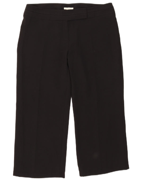 Marks & Spencer Womens Straight Cropped Trousers UK 20 2XL W39 L26 Black