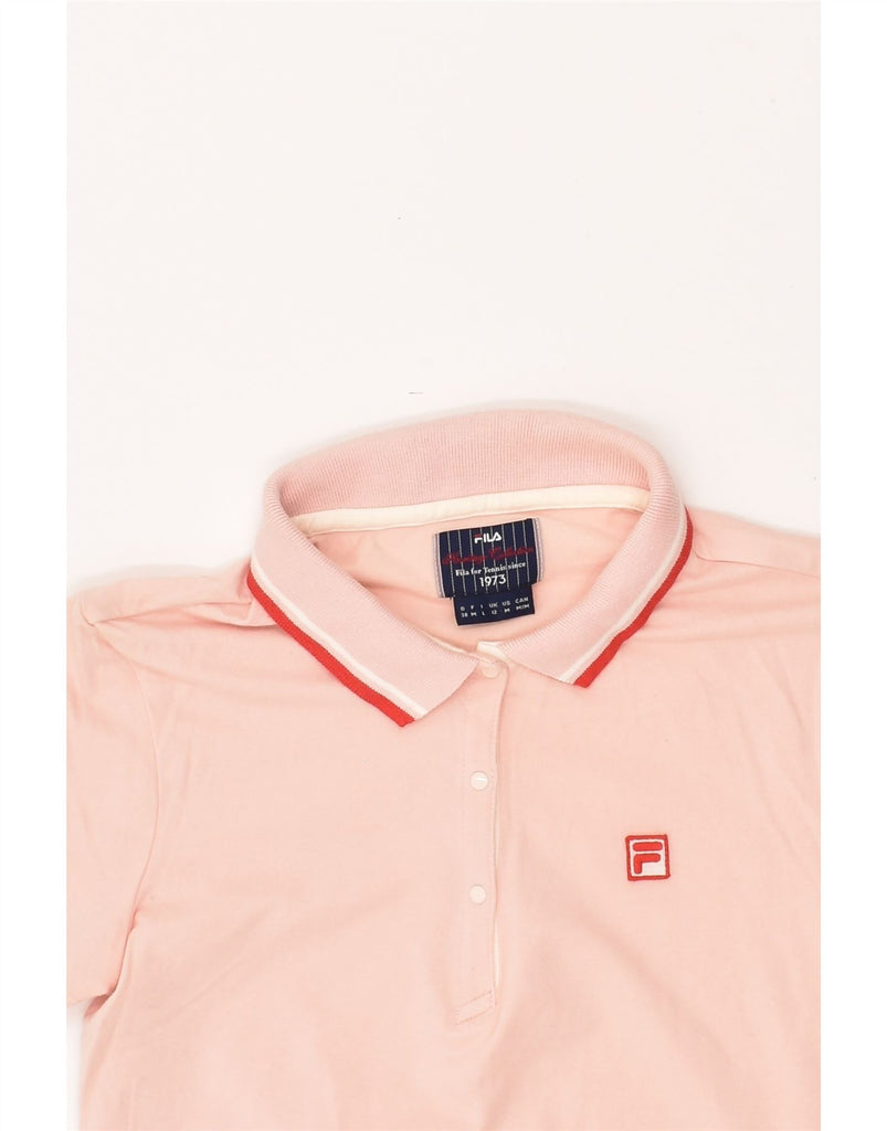 FILA Womens Polo Shirt UK 12 Medium Pink Cotton | Vintage Fila | Thrift | Second-Hand Fila | Used Clothing | Messina Hembry 