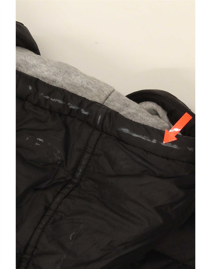 Champion Mens Hooded Padded Jacket UK 38 Medium Black Polyamide