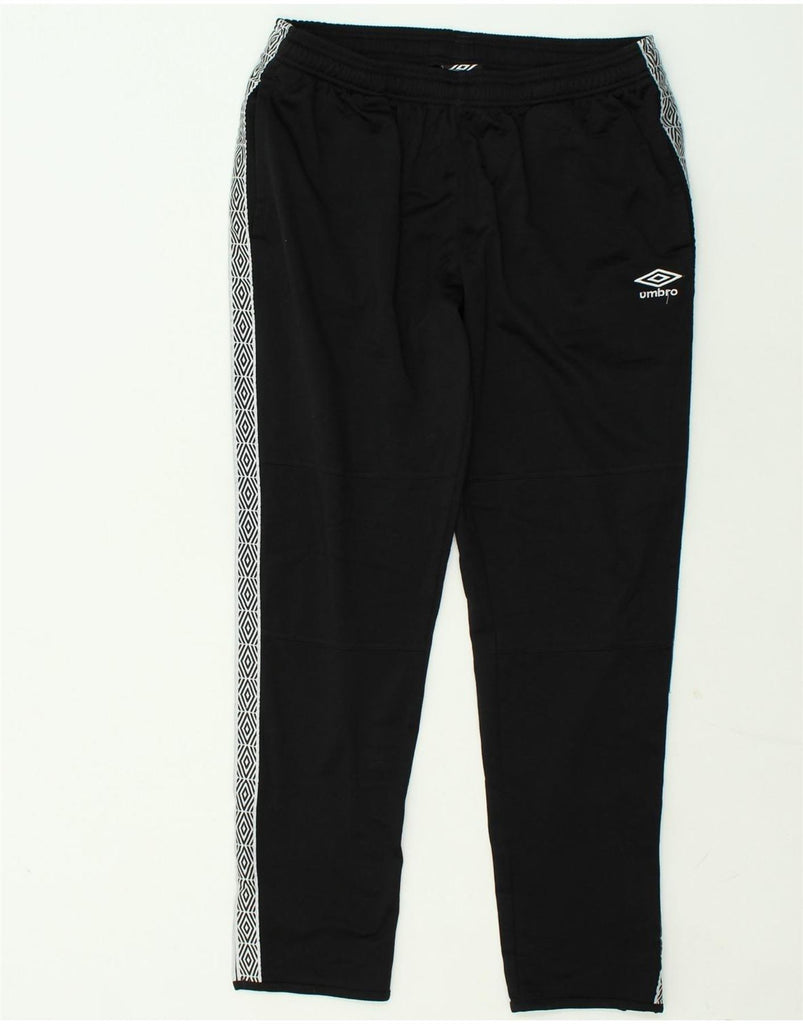 UMBRO Mens Tracksuit Trousers Large Black Polyester | Vintage Umbro | Thrift | Second-Hand Umbro | Used Clothing | Messina Hembry 
