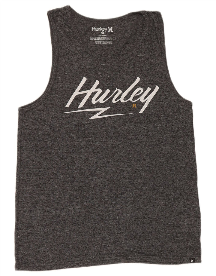 Hurley Mens Petit Graphic Vest Top Small Grey Flecked Polyester