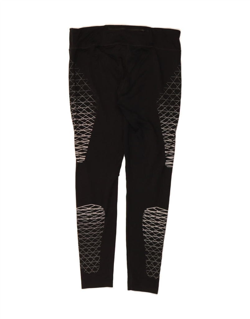 NIKE Womens Dri Fit Leggings UK 18 XL  Black Geometric Polyester Vintage Nike and Second-Hand Nike from Messina Hembry 