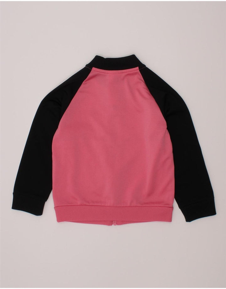 ADIDAS Baby Girls Tracksuit Top Jacket 18-24 Months Pink Colourblock