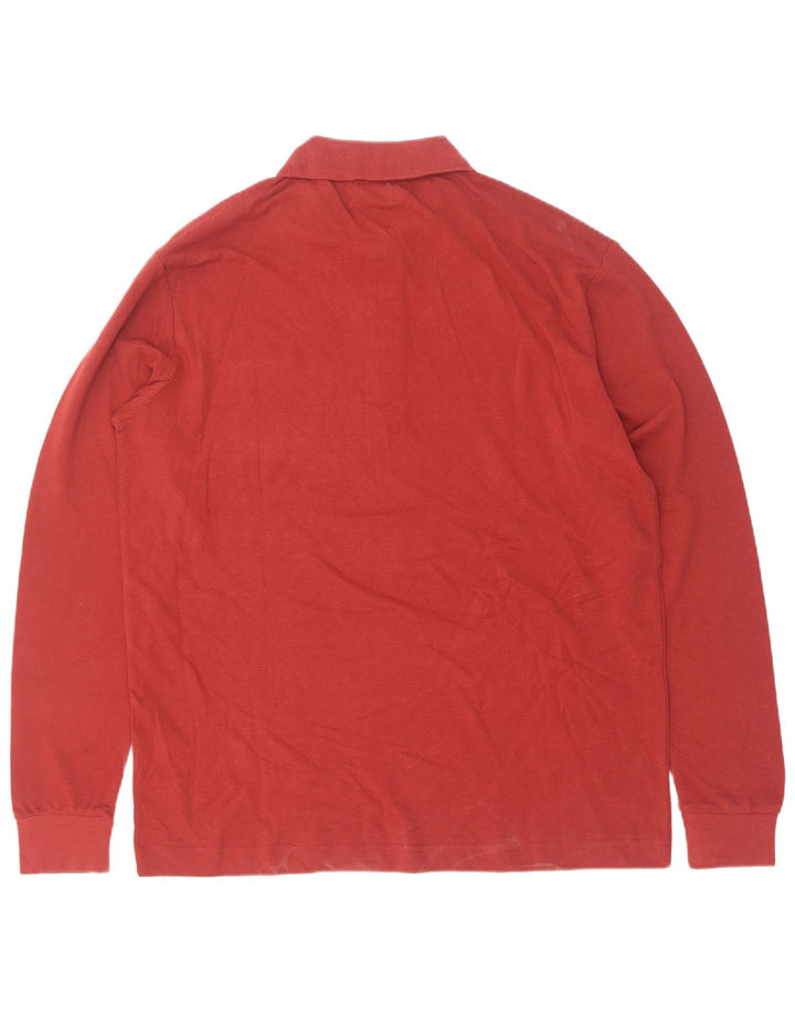 Kappa Mens Long Sleeve Polo Shirt Large Red Cotton
