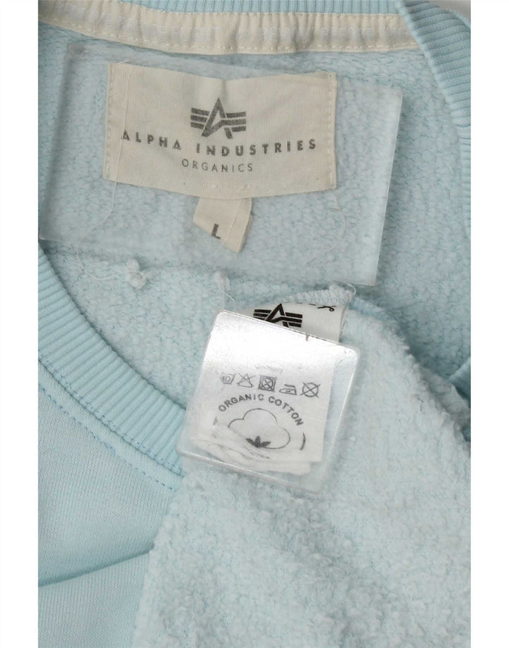 Alpha Industries Mens Sweatshirt Jumper Large Blue