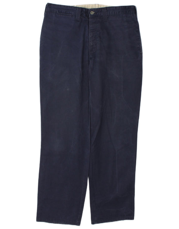 Dockers Mens Straight Chino Trousers W36 L31 Navy Blue Cotton