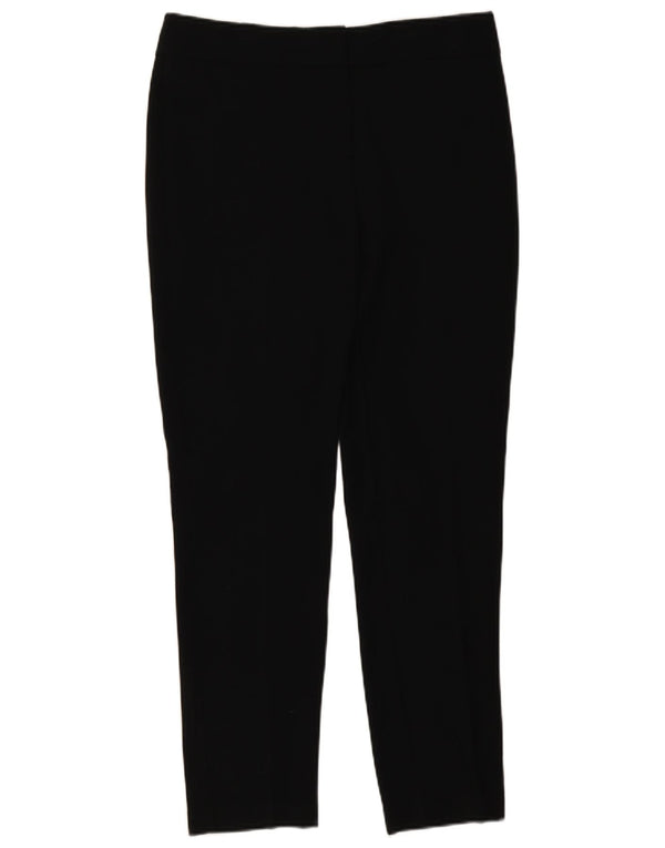 Marks & Spencer Womens Tapered Casual Trousers UK 12 Medium W32 L30 Black