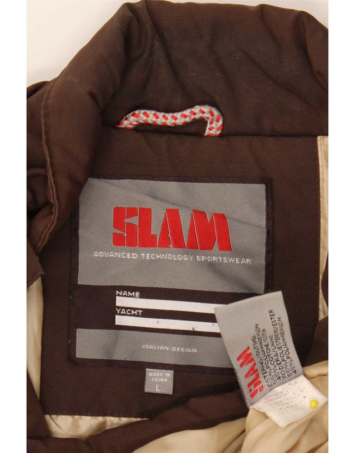 Slam Mens Padded Jacket UK 40 Large Brown Nylon